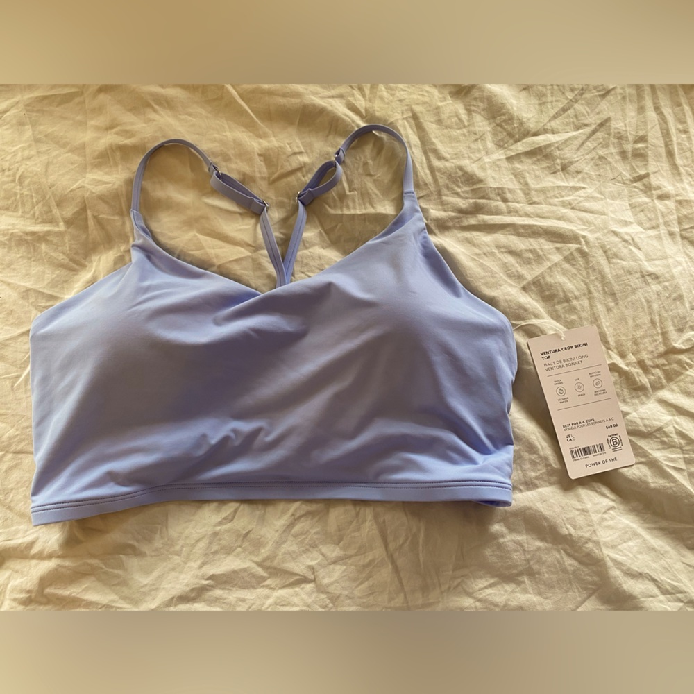 Athleta Ventura Crop Bikini Top, NWT, A-C cup, Size L